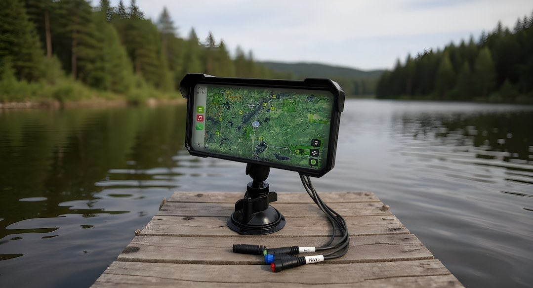 Aqua-Vu Dash Camera, The Captain, Wide Angle Lens, Dual 1080P Camera Resolution, Without G-Sensor, With GPS Tracking, Waterproof – 300-4975