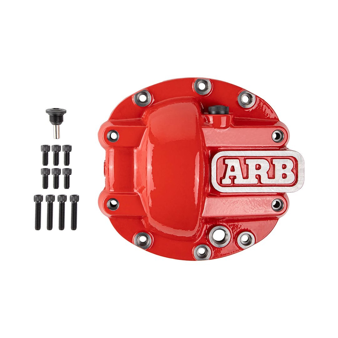ARB 4×4 Accessories Differential Cover, Dana 30, Without Girdle, With Fill Plug/ Dipstick, With Drain Plug, Red, Nodular Iron – 0750002