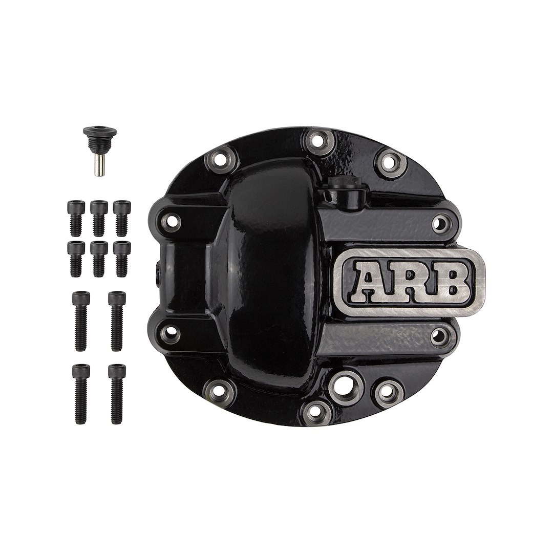 ARB 4×4 Accessories Differential Cover, Dana 30, 10 Bolt, Without Girdle, With Fill Plug/ Dipstick, With Drain Plug, Black, Nodular Iron – 0750002B