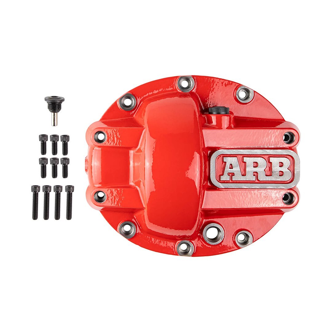 ARB 4×4 Accessories Differential Cover, Dana 35, Without Girdle, With Fill Plug/ Dipstick, Red, Nodular Iron – 0750004