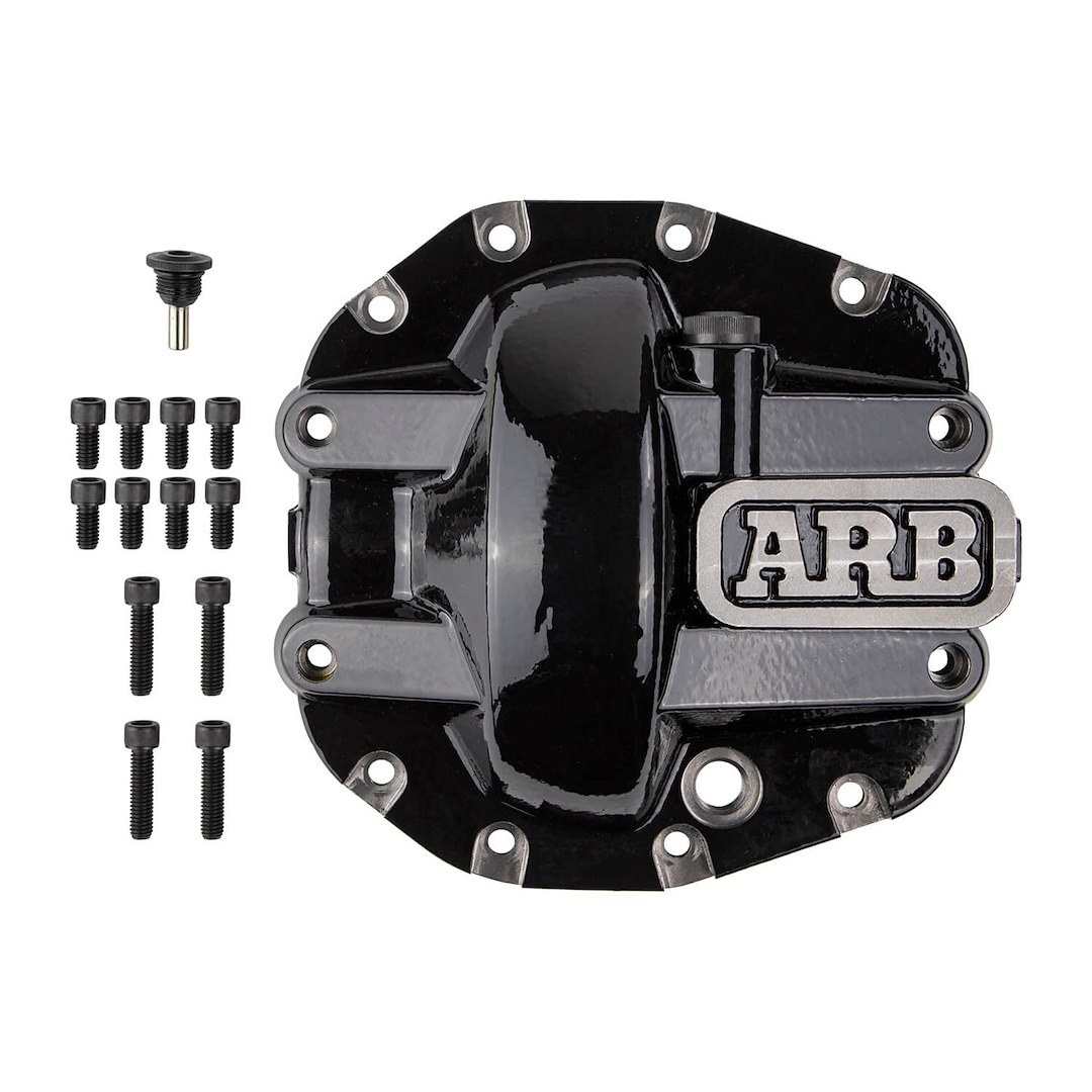 ARB 4×4 Accessories Differential Cover, Dana M186 Differential, Without Girdle, With Fill Plug/ Dipstick, With Drain Plug, Black – 0750009B