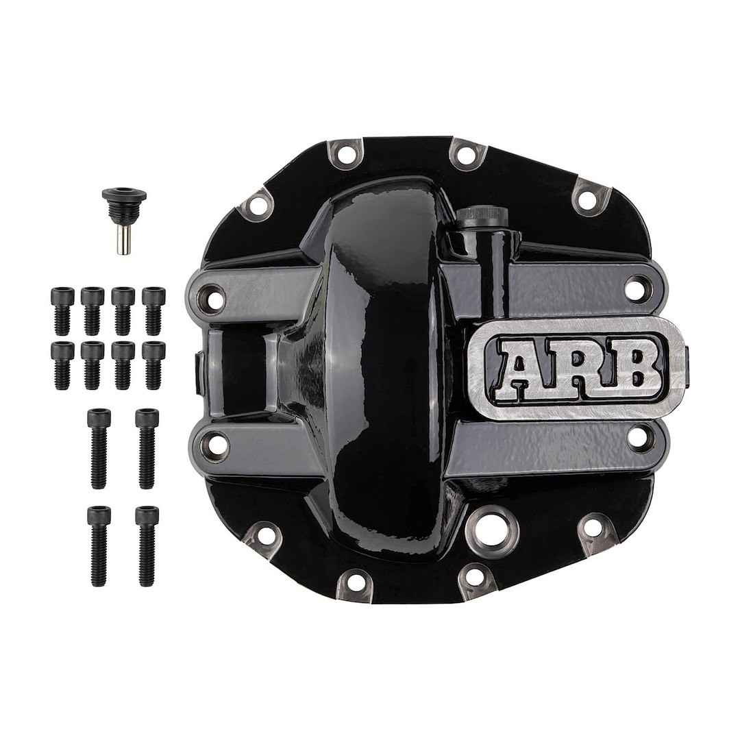 ARB 4×4 Accessories Differential Cover, Dana M200 Differential, Without Girdle, With Fill Plug/ Dipstick, With Drain Plug, Black – 0750010B