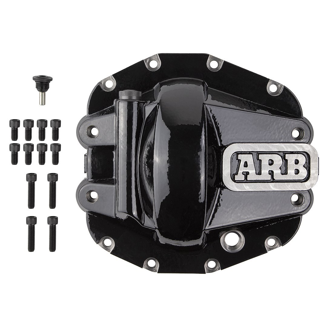 ARB 4×4 Accessories Differential Cover, Dana M210 Differential, Without Girdle, With Fill Plug/ Dipstick, With Drain Plug, Black – 0750011B