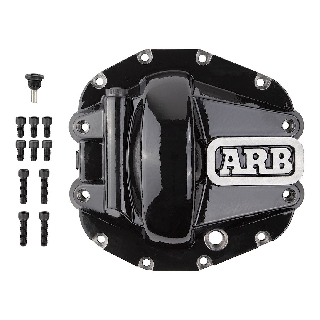 ARB 4×4 Accessories Differential Cover, Dana M220 Differential, Without Girdle, With Fill Plug/ Dipstick, With Drain Plug, Black – 0750012B