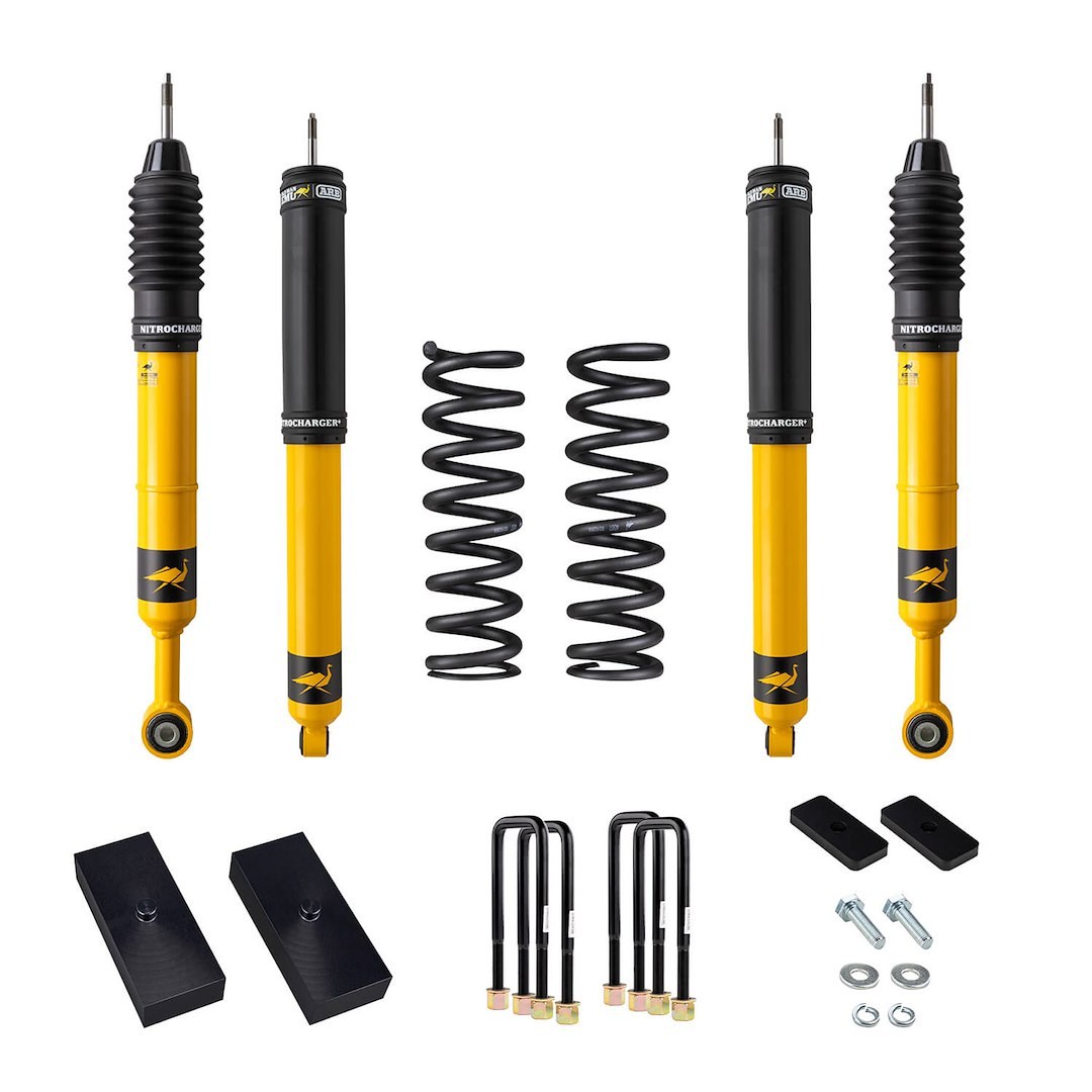 ARB 4×4 Accessories Lift Kit Suspension, 2 Inch Front Lift, 1-1/4 Inch Rear Lift, With Front and Rear Shock Absorbers IN Kit – 1008K