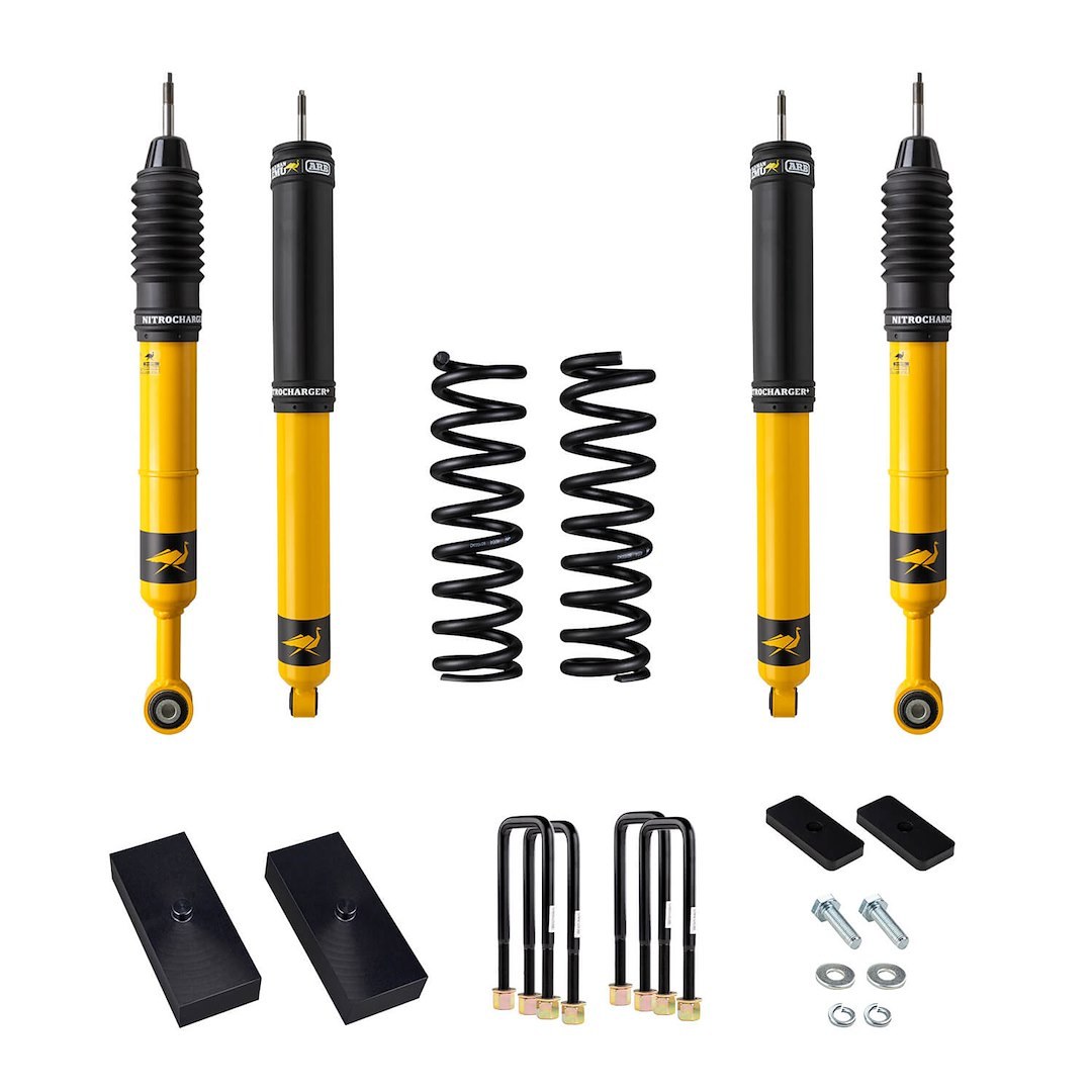 ARB 4×4 Accessories Lift Kit Suspension, 2 Inch Front Lift, 1-1/4 Inch Rear Lift, With Front and Rear Shock Absorbers IN Kit – 1009K