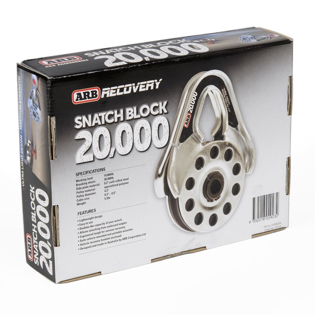 ARB 4×4 Accessories Winch Snatch Block, Ultra Lite, 20,000 Pound Working Load, For Use with 1/4 Inch to 1/2 Inch Cable – 10100020A