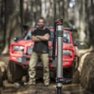 ARB 4×4 Accessories Jack, Bumper Jack, Hydraulic, 4,409 Pound Capacity, 6 to 48 Inch Lift Height, Painted, Silver/ Black, Aluminum – 1060001
