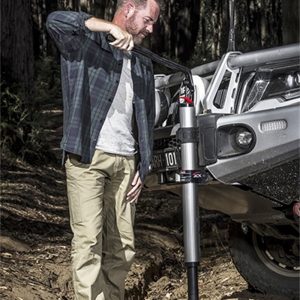 ARB 4×4 Accessories Jack, Bumper Jack, Hydraulic, 4,409 Pound Capacity, 6 to 48 Inch Lift Height, Painted, Silver/ Black, Aluminum – 1060001