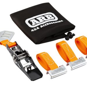 ARB 4×4 Accessories Tie Down Strap, Base Rack, 118 Inch Length, For Use When Securing Spare Tire to Arb Roof Basket, With Ratchet, Yellow – 1780380
