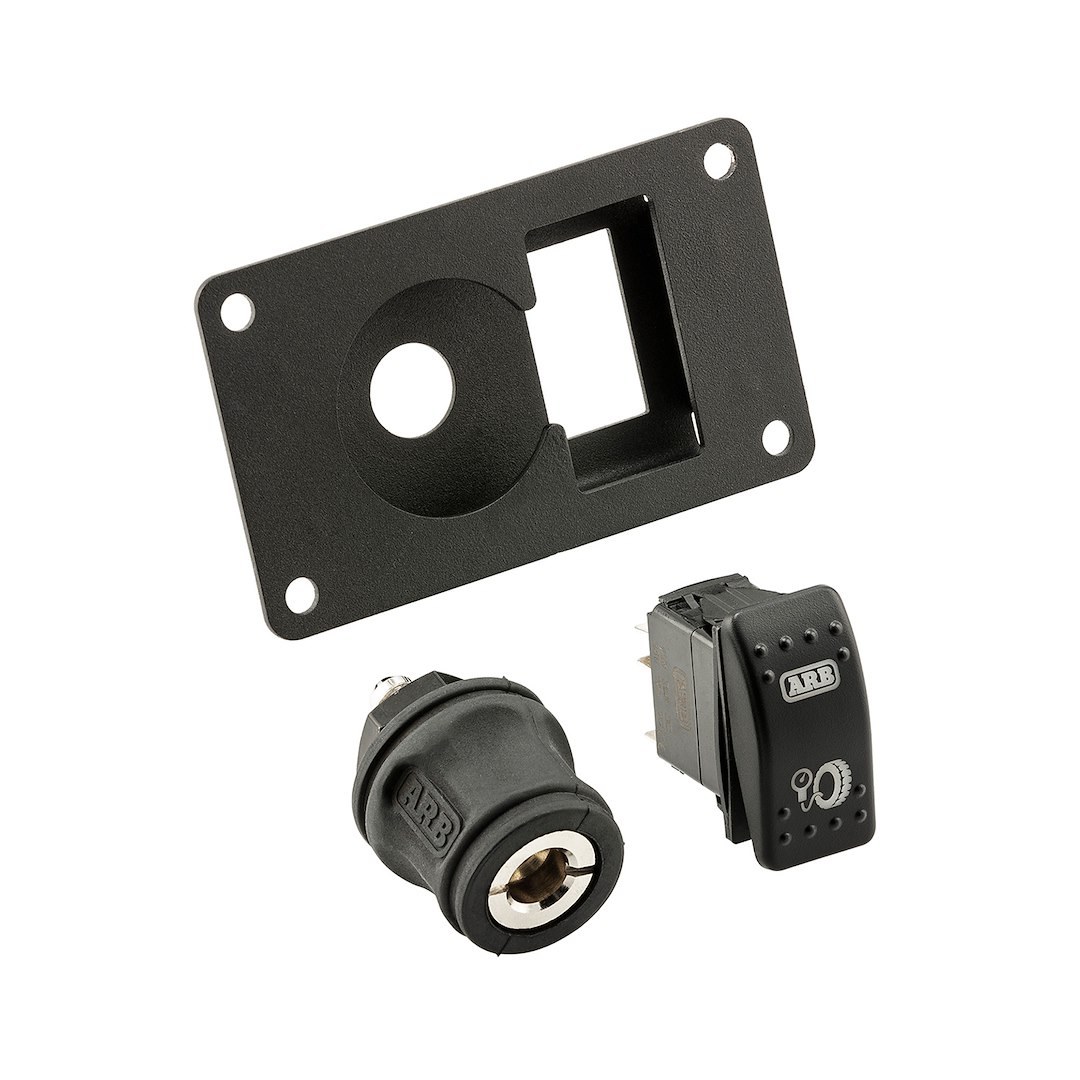 ARB 4×4 Accessories Switch Panel, Without Switch/ Coupler, Without Indicator Lights, Mounts Single Switch/ Air Hose Coupler, Black Panel – 3501050