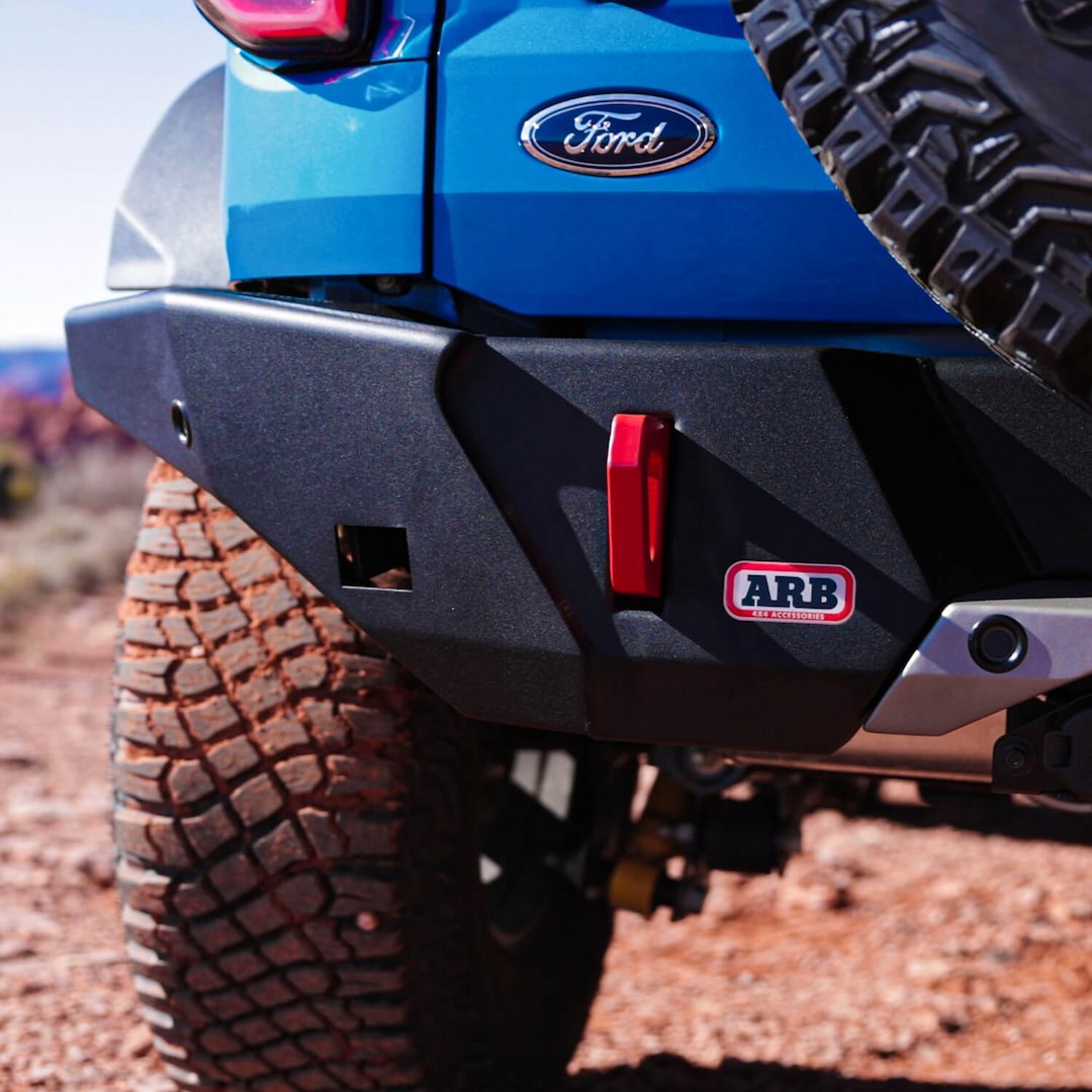 ARB 4×4 Accessories Bumper, One Piece Design, Mounting Hardware Included, With Tow Points, Without Light Cutouts, Compatible with OE Hitch – 5680010B