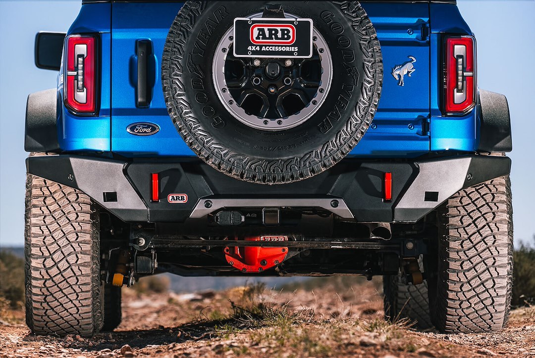 ARB 4×4 Accessories Bumper, One Piece Design, Mounting Hardware Included, With Tow Points, Without Light Cutouts, Compatible with OE Hitch – 5680010B