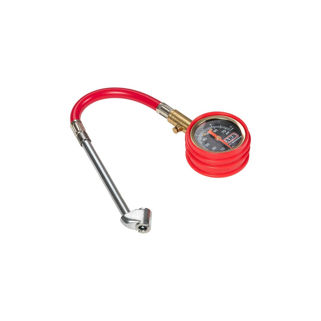 ARB 4×4 Accessories Tire Pressure Gauge, 0-75 Pounds Per Square Inch (PSI), Analog Display, With Flexible Hose/ Dual Chuck – ARB506