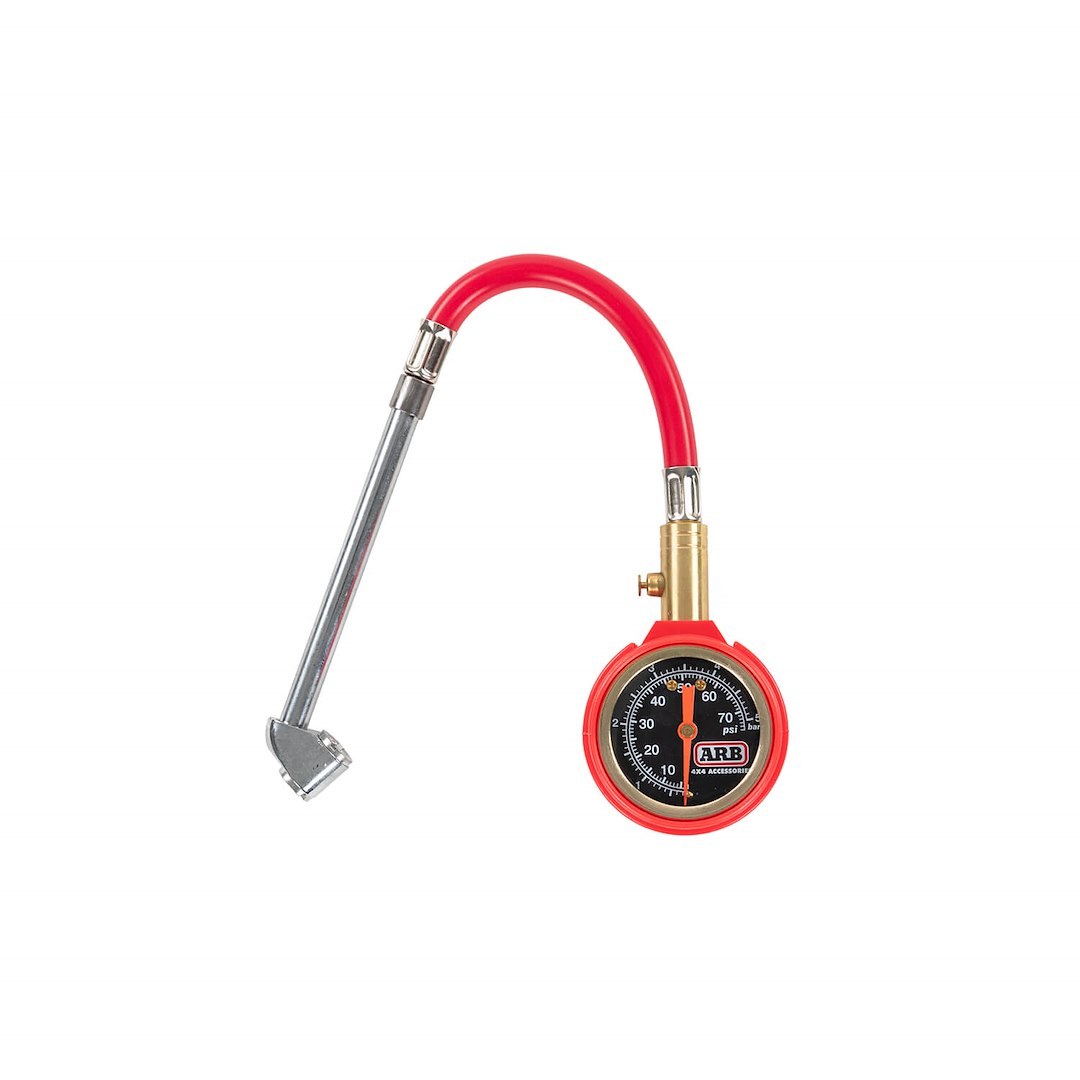 ARB 4×4 Accessories Tire Pressure Gauge, 0-75 Pounds Per Square Inch (PSI), Analog Display, With Flexible Hose/ Dual Chuck – ARB506