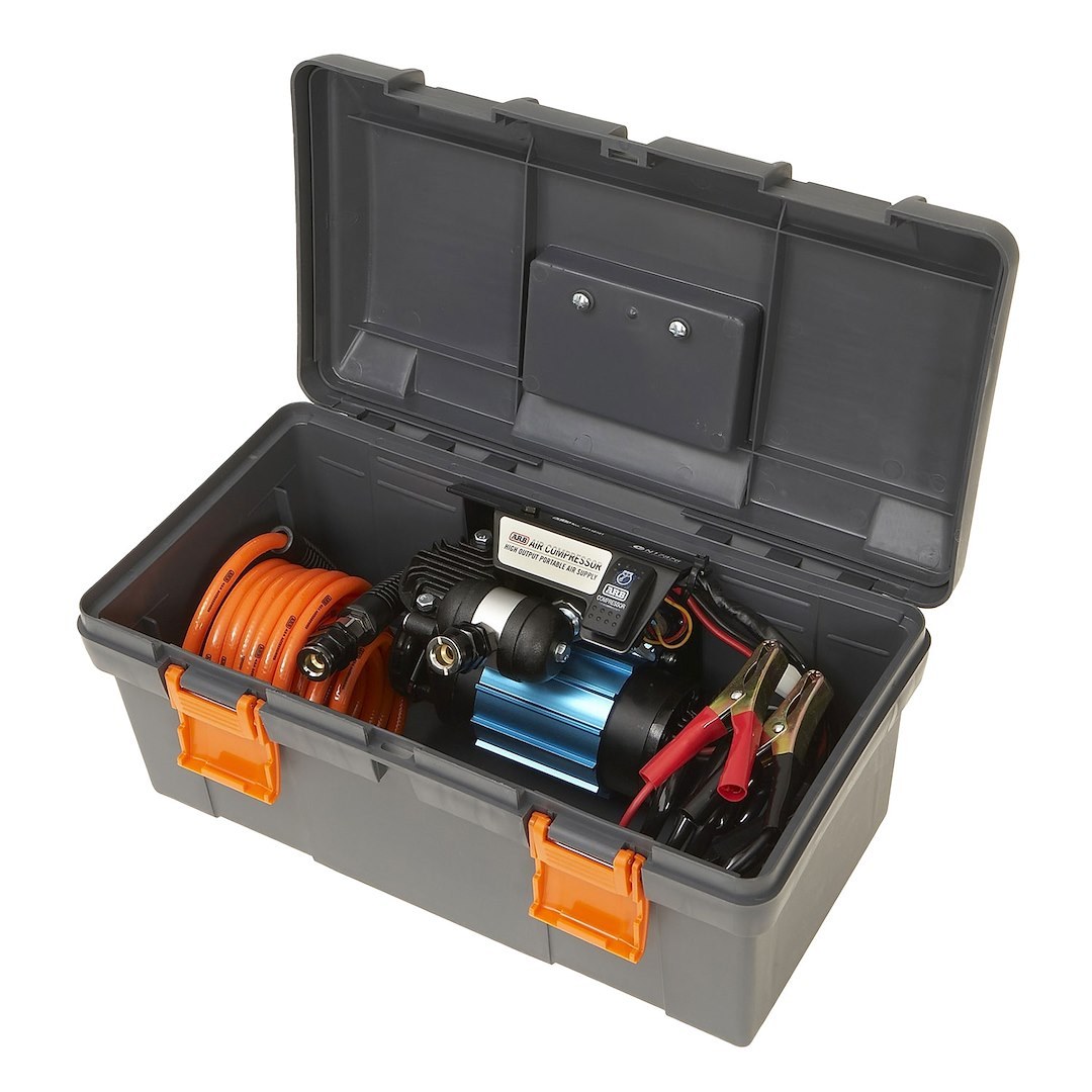 ARB 4×4 Accessories Air Compressor, High Performance, Portable, 100 PSI Max Pressure, 3.08 Cfm @ 0 PSI and 2.34 Cfm @ 29 PSI, Battery Clamps – CKMP12