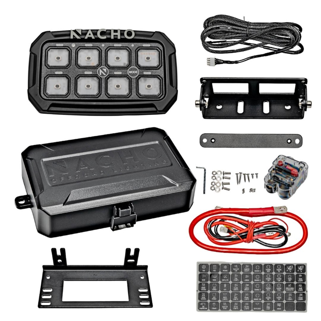 ARB 4×4 Accessories Switch Panel, Nacho, With Eight Switches, Adjustable Switch Backlighting, With Fuse Box, With Wiring Harness – NAC11SW