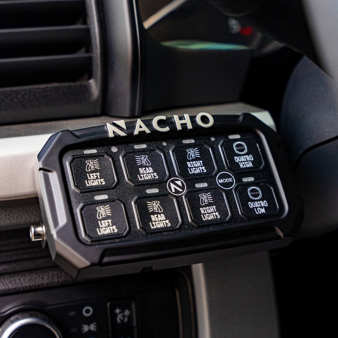 ARB 4×4 Accessories Switch Panel, Nacho, With Eight Switches, Adjustable Switch Backlighting, With Fuse Box, With Wiring Harness – NAC11SW