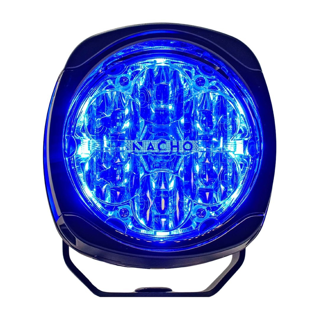 ARB 4×4 Accessories Warning Light, Nacho, LED Bulb, 6 LED, 4 Inch Housing, 60 Watts, Flood Beam/ Amber Strobe/ Blue Strobe, 14400 Raw Lumens – PM455AB