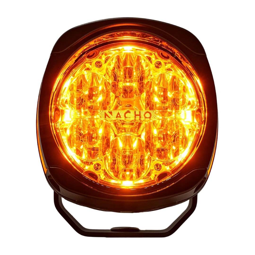 ARB 4×4 Accessories Warning Light, Nacho, LED Bulb, 6 LED, 4 Inch Housing, 60 Watts, Flood Beam/ Amber Strobe/ Blue Strobe, 14400 Raw Lumens – PM455AB