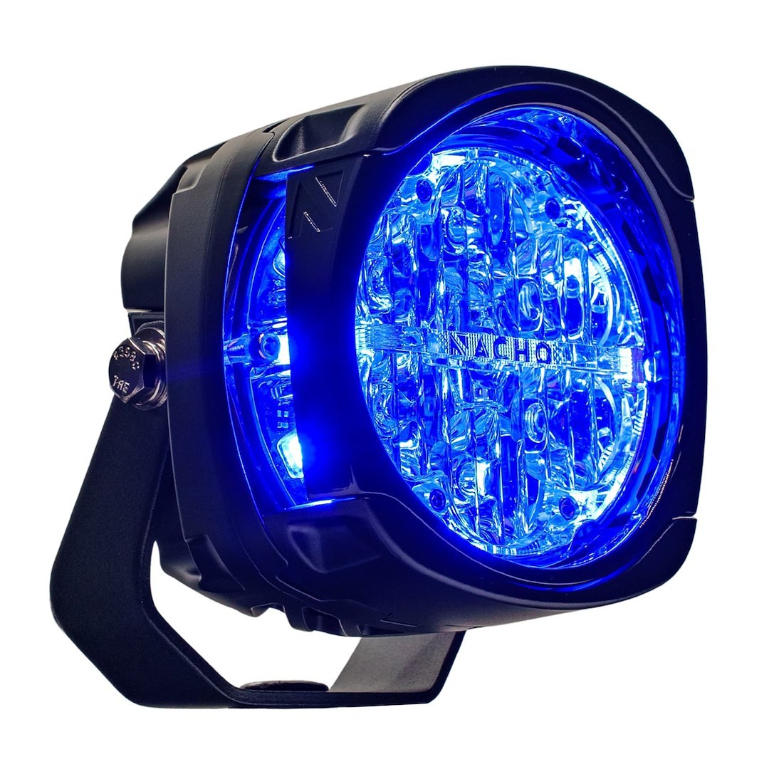 ARB 4×4 Accessories Warning Light, Nacho, LED Bulb, 6 LED, 4 Inch Housing, 60 Watts, Flood Beam/ Amber Strobe/ Blue Strobe, 14400 Raw Lumens – PM455AB