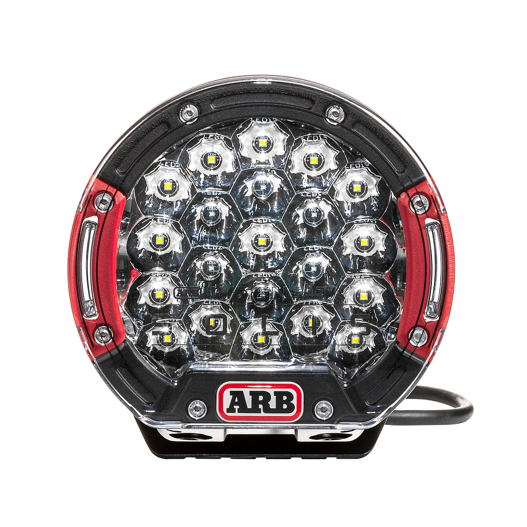 ARB 4×4 Accessories Driving/ Fog Light, LED Bulb, 21 LED Bulbs, 7-1/4 Inch Round, 165 Watt, Flood Beam, Clear Lens, Red/ Black Housing – SJB21F