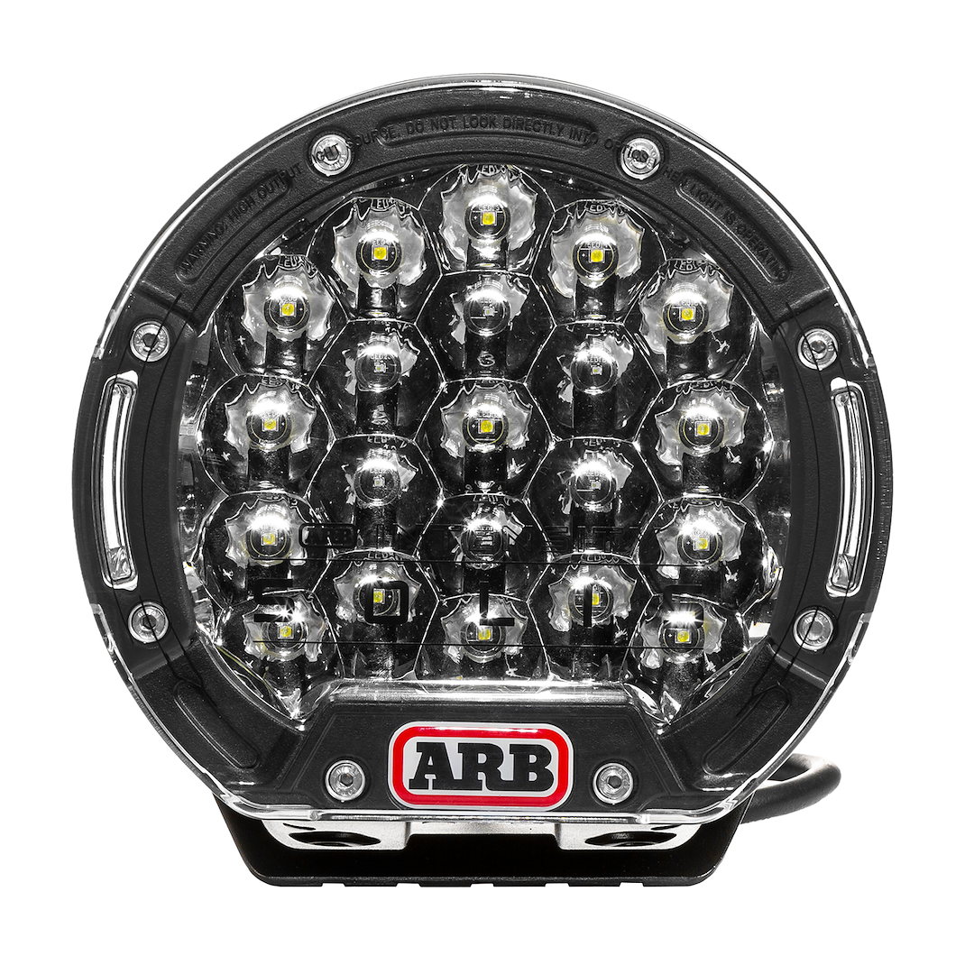 ARB 4×4 Accessories Driving/ Fog Light, LED Bulb, 21 LED Bulbs, 7-1/4 Inch Round, 165 Watt, Spot Beam, Clear Lens, Red/ Black Housing – SJB21S