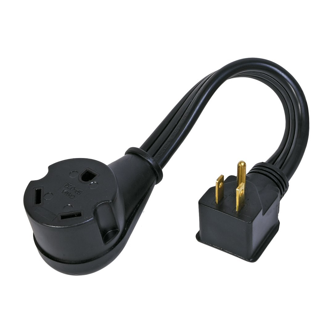 Arcon Power Cord Adapter, 4 Pin Male Plug and Stripped End, 30 Amp Female to 15 Amp Male, 12 Inch Length, Black, Ul Listed – 14246