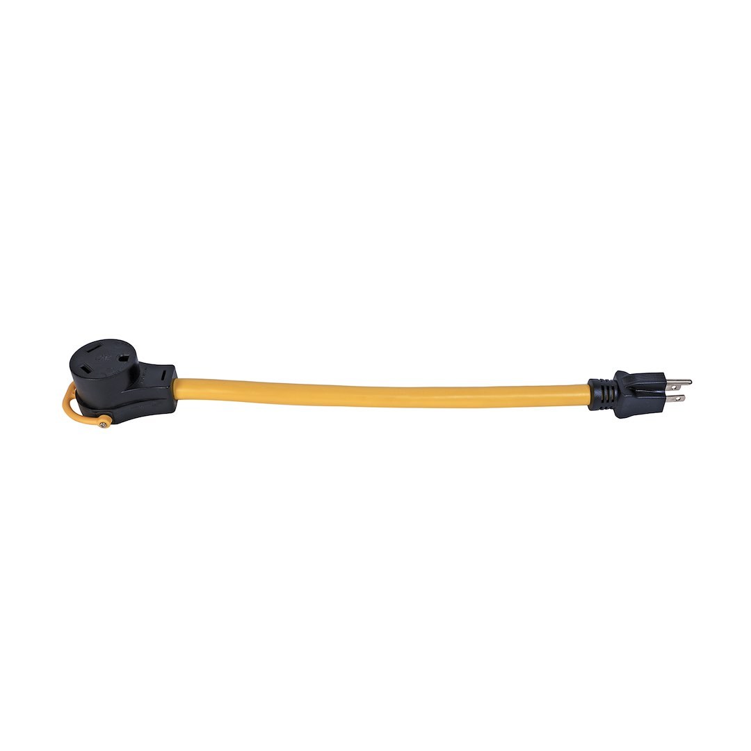 Arcon Power Cord Adapter, Replacement Adapter for Generator, Pigtail Type, 30 Amp Female to 15 Amp Male, 18 Inch Length – 14365C