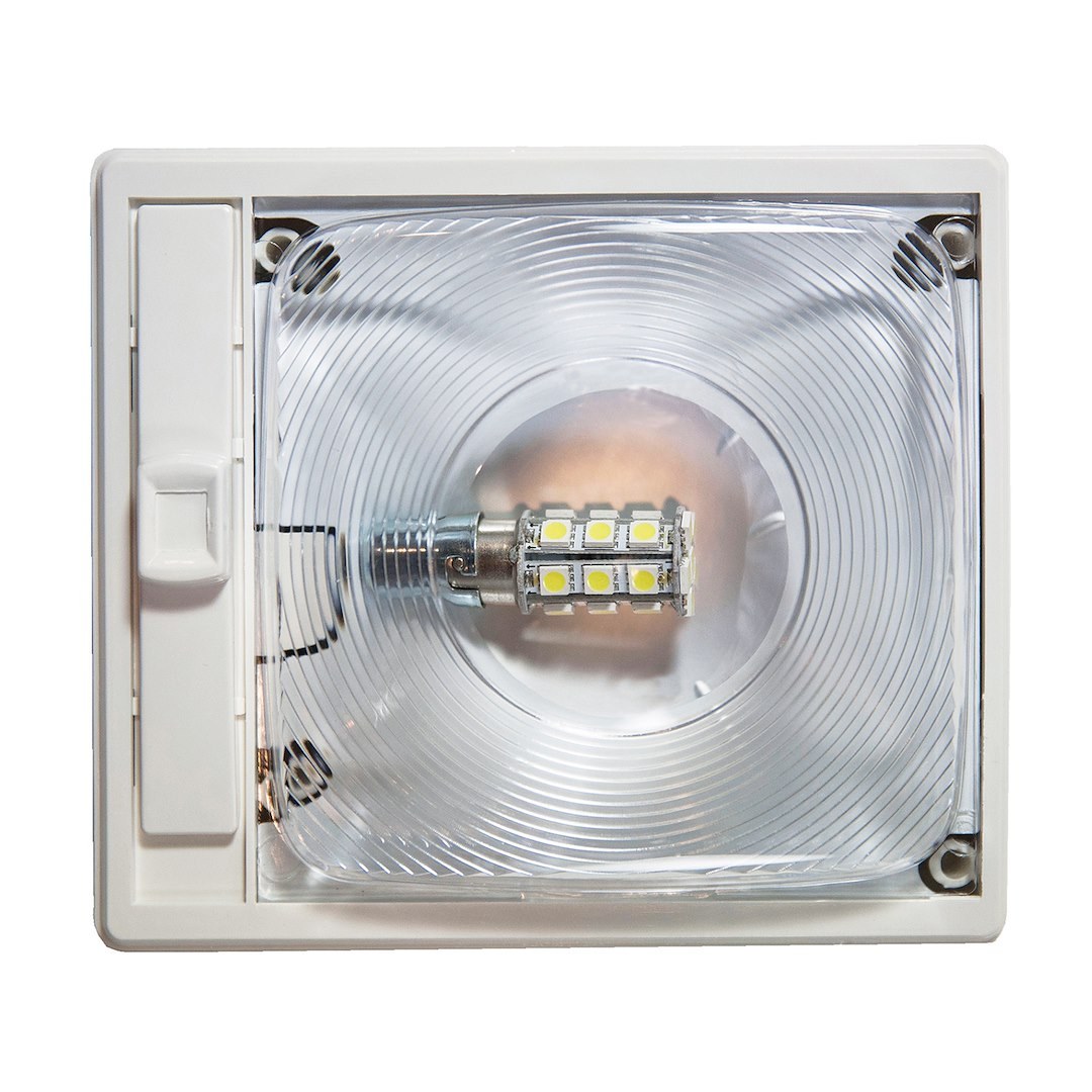 Arcon Interior Light – LED, LED Ceiling Single Light, 12 Volt, Clear Lens, 6-1/4 Inch Length X 5-1/2 Inch Width X 1-5/8 Inch Height – 20667