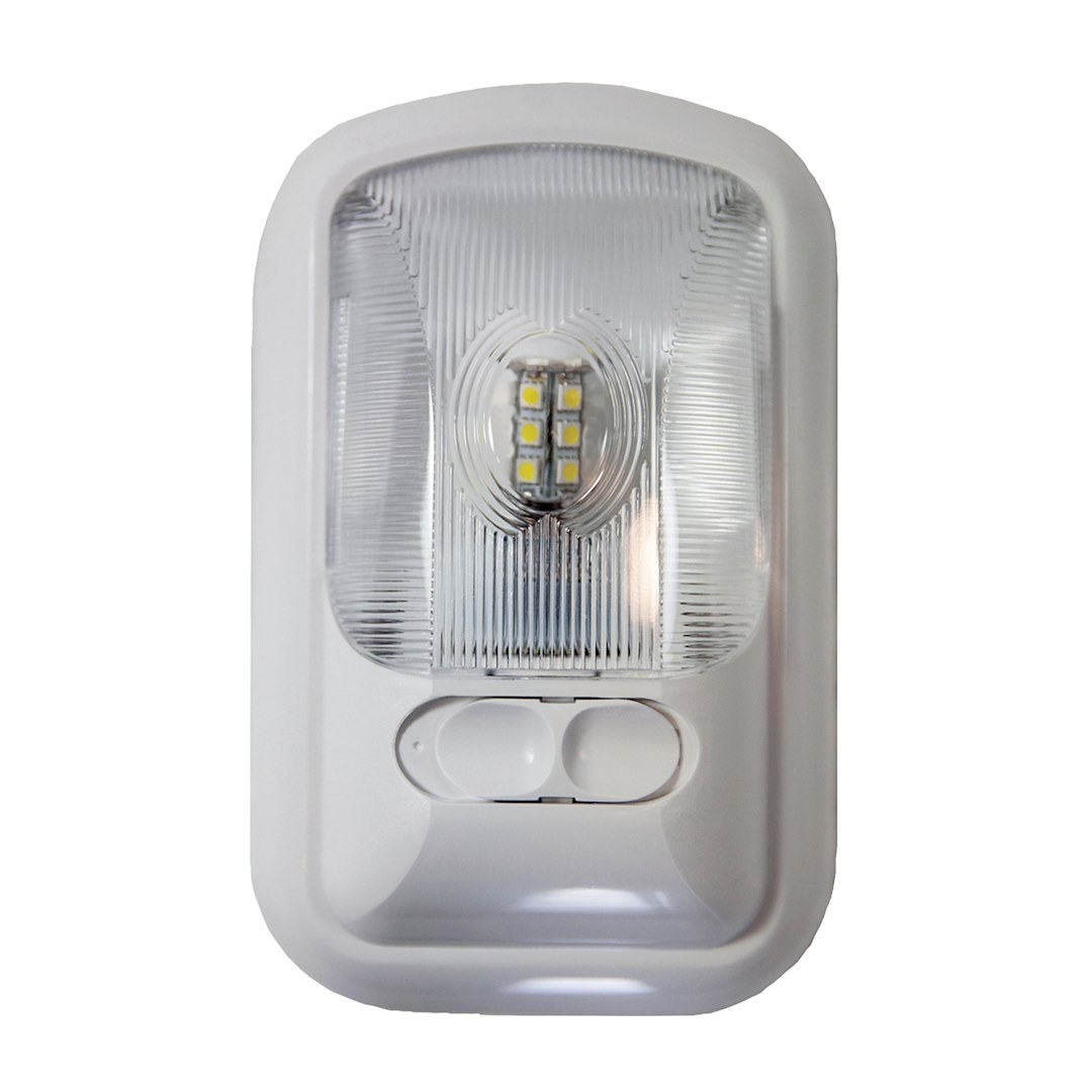 Arcon Interior Light – LED, LED Ceiling Single Light, Clear Lens, 8 Inch Length X 4-3/4 Inch Width, Bright White Bulb, 12 Volt – 20669