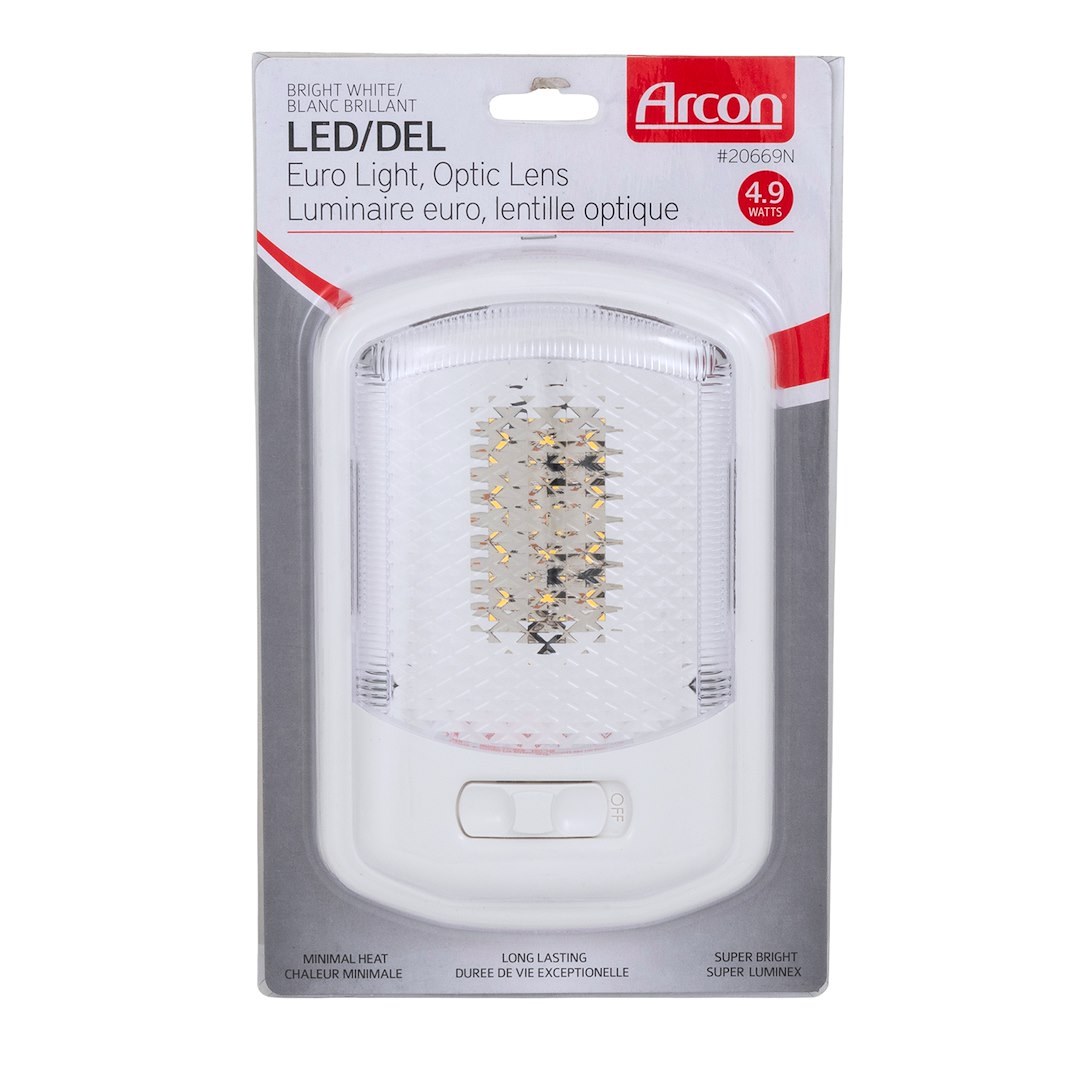Arcon Interior Light – LED, LED Ceiling Single Light, Clear Lens, 7-1/4 Inch Length X 4.95 Inch Width, Bright White SMD LED, 12 Volt – 20669N