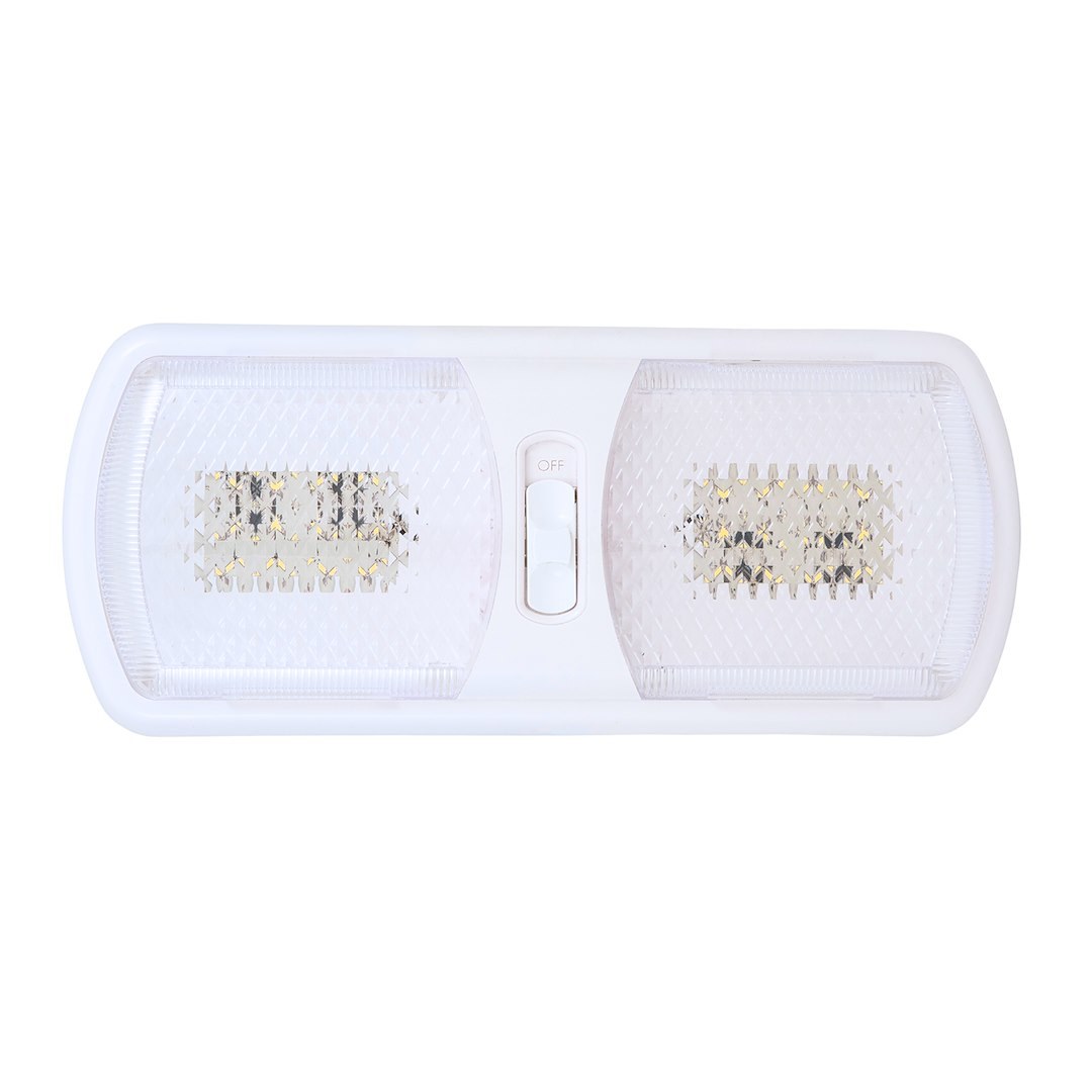 Arcon Interior Light – LED, LED Ceiling Double Light, Clear Lens, 11.56 Inch Length X 4.95 Inch Width, Bright White SMD LED, 12 Volt – 20670N