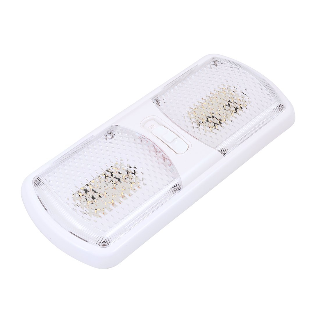 Arcon Interior Light – LED, LED Ceiling Double Light, Clear Lens, 11.56 Inch Length X 4.95 Inch Width, Bright White SMD LED, 12 Volt – 20670N
