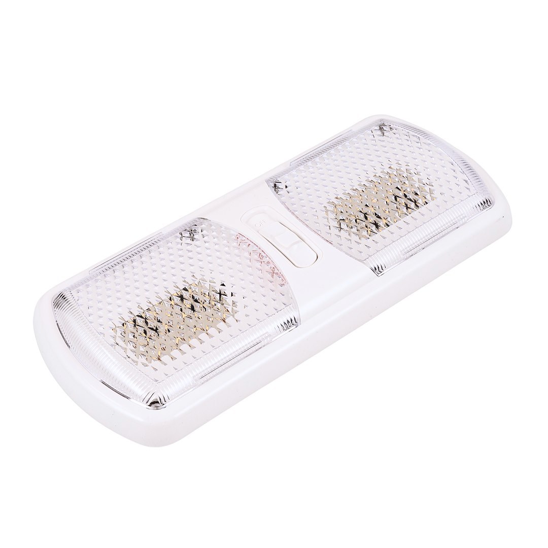 Arcon Interior Light – LED, LED Ceiling Double Light, Clear Lens, 11.56 Inch Length X 4.95 Inch Width, Soft White SMD LED, 12 Volt – 20712N