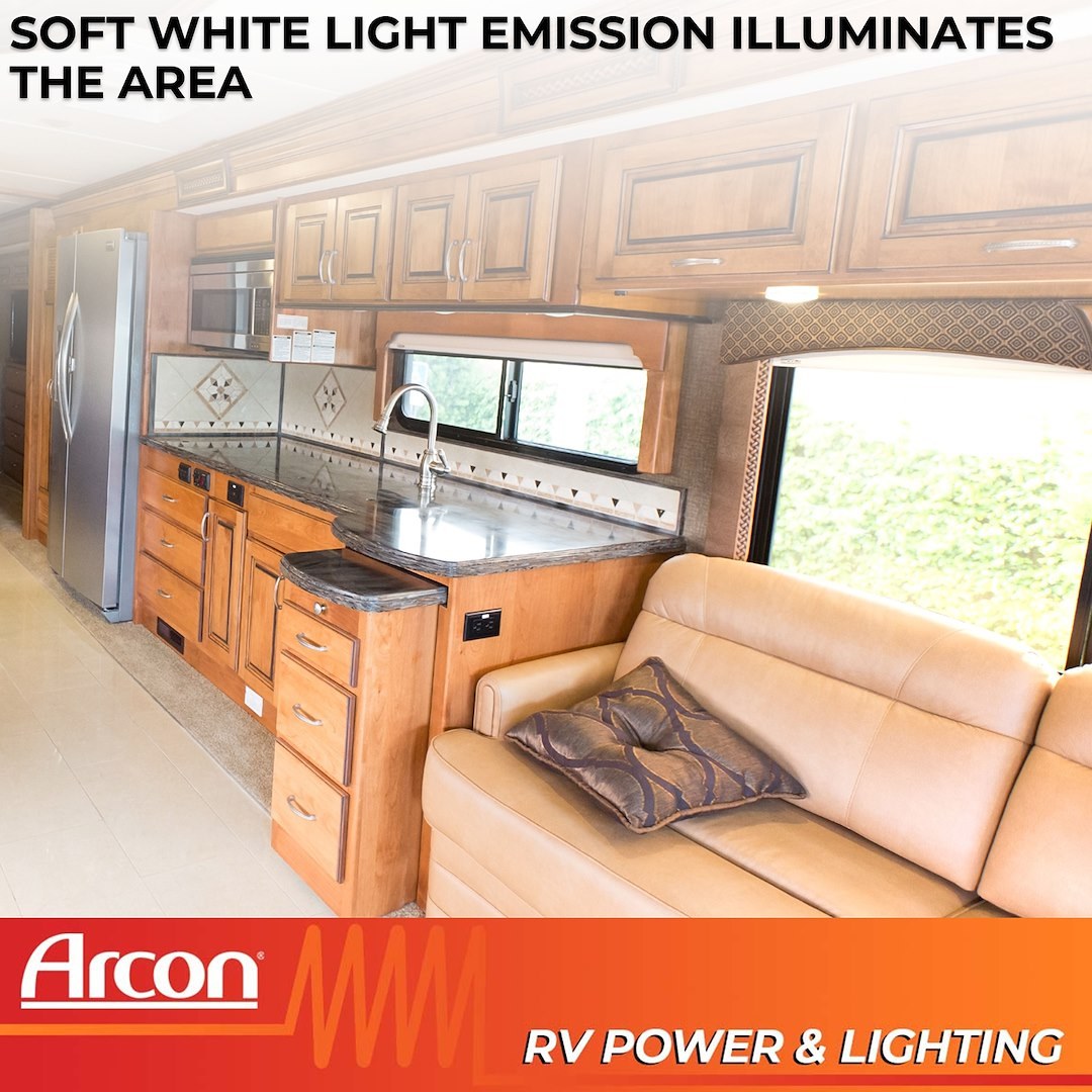 Arcon Interior Light – LED, LED Ceiling Double Light, Clear Lens, 11.56 Inch Length X 4.95 Inch Width, Soft White SMD LED, 12 Volt – 20712N