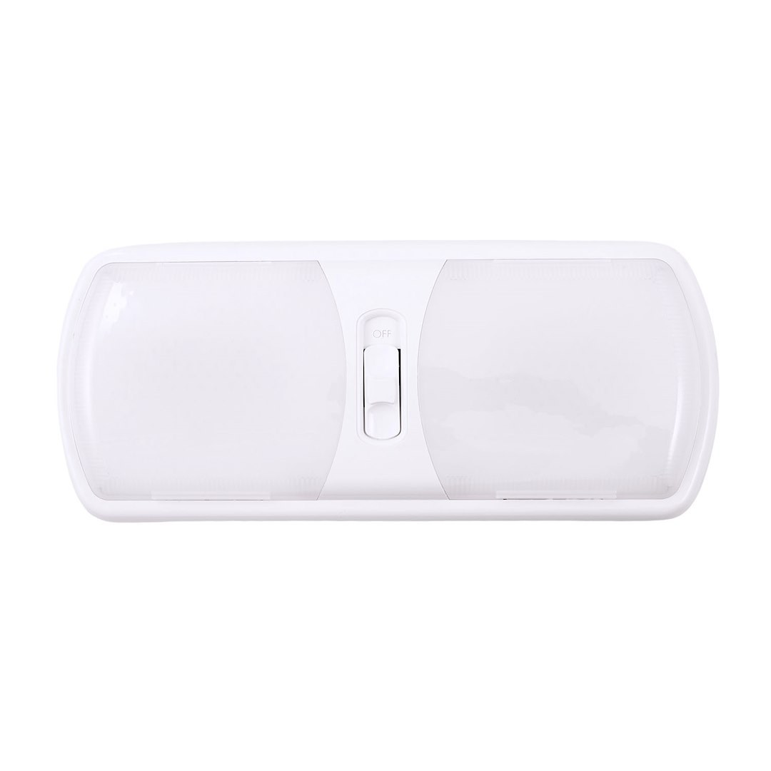 Arcon Interior Light – LED, LED Ceiling Double Light, White Lens, 11.56 Inch Length X 4.95 Inch Width, Soft White SMD LED, 12 Volt – 20714N