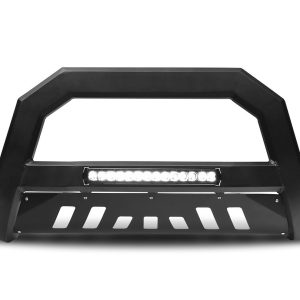 Armordillo Bull Bar, AR Series, Powder Coated, Matte Black, Steel, With LED Light Bar, With Skid Plate, With Wiring Harness and Switch – 7176799