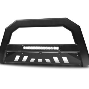 Armordillo Bull Bar, AR Series, Powder Coated, Matte Black, Steel, With LED Light Bar, With Skid Plate, With Wiring Harness and Switch – 7176799