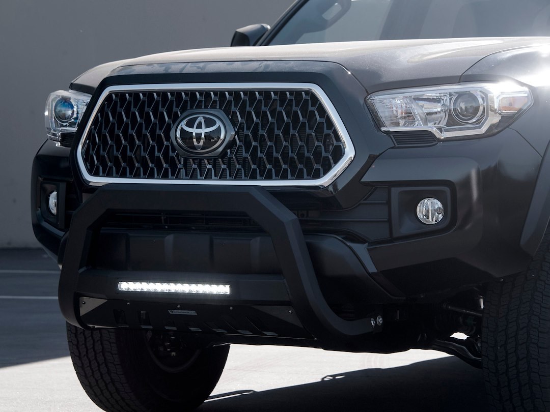 Armordillo Bull Bar, AR Series, Powder Coated, Matte Black, Steel, With LED Light Bar, With Skid Plate, With Wiring Harness and Switch – 7176799