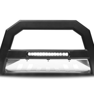 Armordillo Bull Bar, AR Series, Powder Coated, Matte Black, Steel, With LED Light Bar, With Aluminum Skid Plate – 8705209