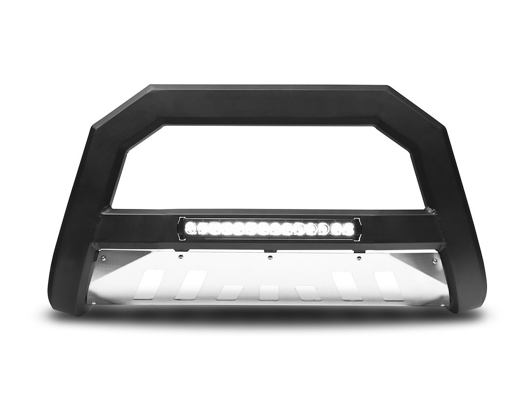 Armordillo Bull Bar, AR Series, Powder Coated, Matte Black, Steel, With LED Light Bar, With Aluminum Skid Plate – 8705209
