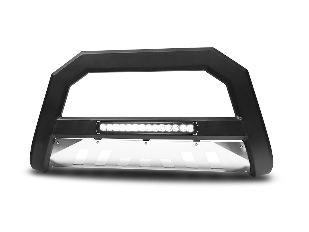Armordillo Bull Bar, AR Series, Powder Coated, Matte Black, Steel, With LED Light Bar, With Aluminum Skid Plate – 8705209