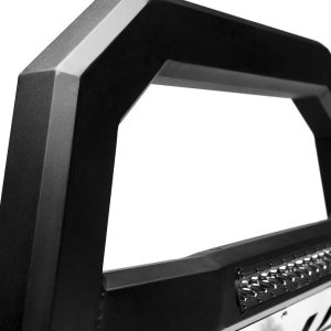 Armordillo Bull Bar, AR Series, Powder Coated, Matte Black, Steel, With LED Light Bar, With Aluminum Skid Plate – 8705209