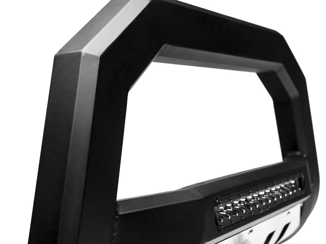 Armordillo Bull Bar, AR Series, Powder Coated, Matte Black, Steel, With LED Light Bar, With Aluminum Skid Plate – 8705209