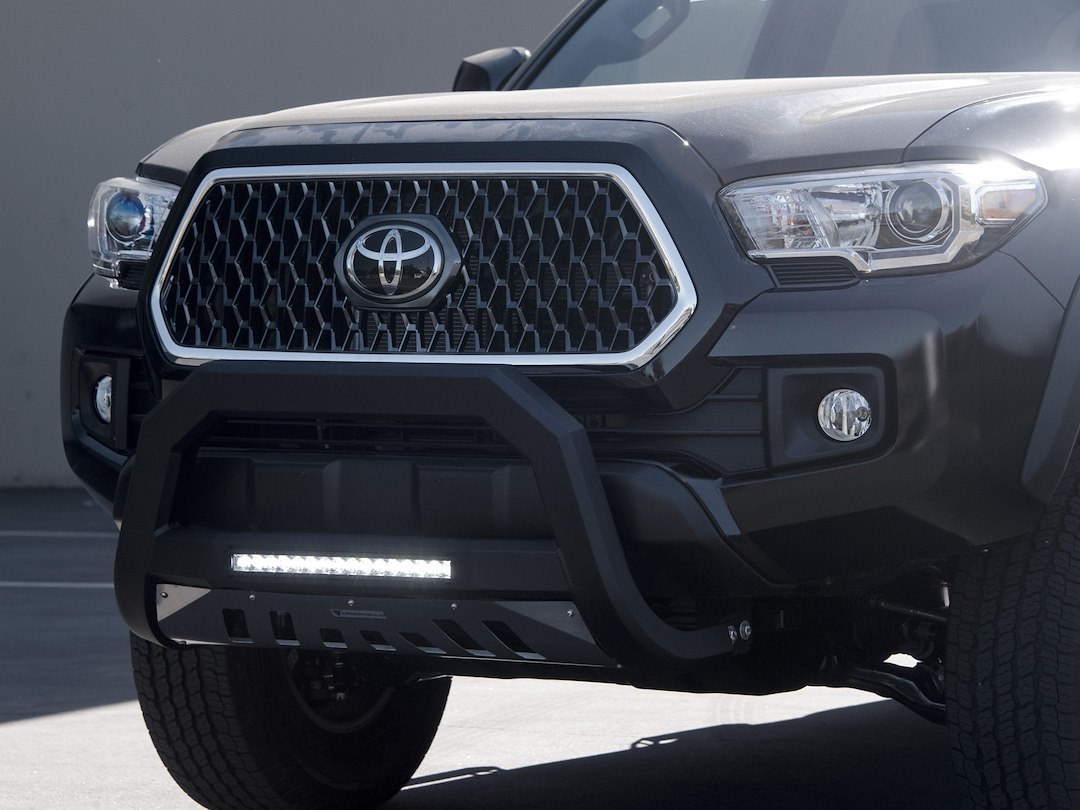 Armordillo Bull Bar, AR Series, Powder Coated, Matte Black, Steel, With LED Light Bar, With Aluminum Skid Plate – 8705209