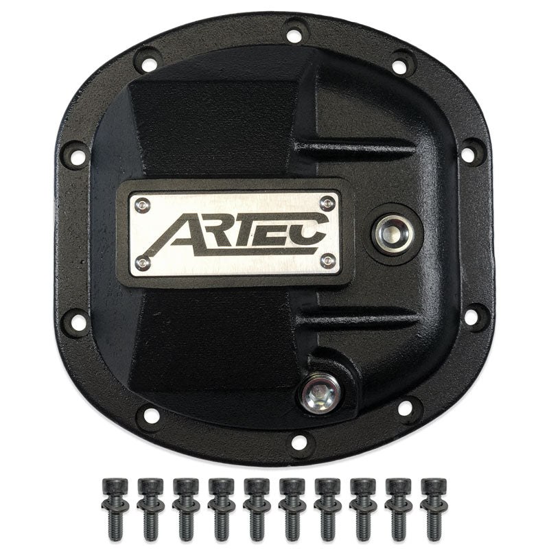 Artec Indust Differential Cover, Dana 30 Axle, 10 Bolt, Without Girdle, With Fill Plug, With Magnetic Drain Plug, Powder Coated Black – AX1030
