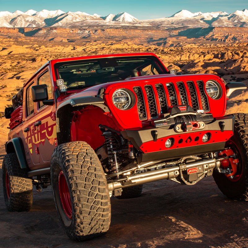 Artec Indust Bumper, Nighthawk, One Piece Design, Without Grille Guard, With Integrated Winch Plate, With D-Rings – JJ8015
