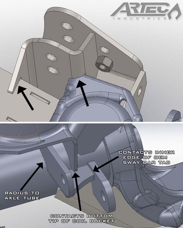 Artec Indust Track Bar Bracket, 3 Inch Lift, Weld-On, Steel, Use to Replace Track Bar Bracket with Crossover Steering on the 30 and 44 Axles – JK4406