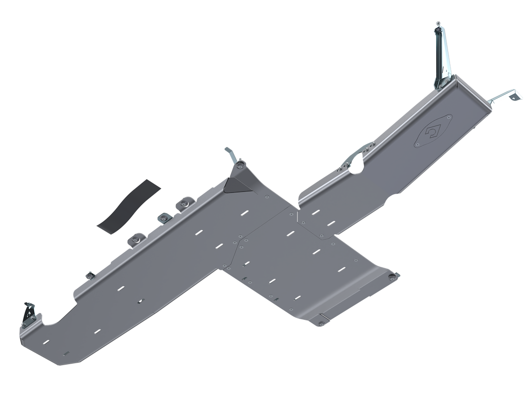 Artec Indust Skid Plate, Alpha Series, Full Bellypan with Oil Door, Bare, Silver, Aluminum, With Zinc Plated Steel Brackets – JL4164